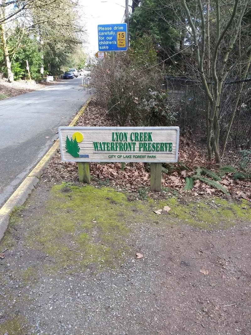 View of Lyon Creek Waterfront Preserve in Lake Forest Park, WA