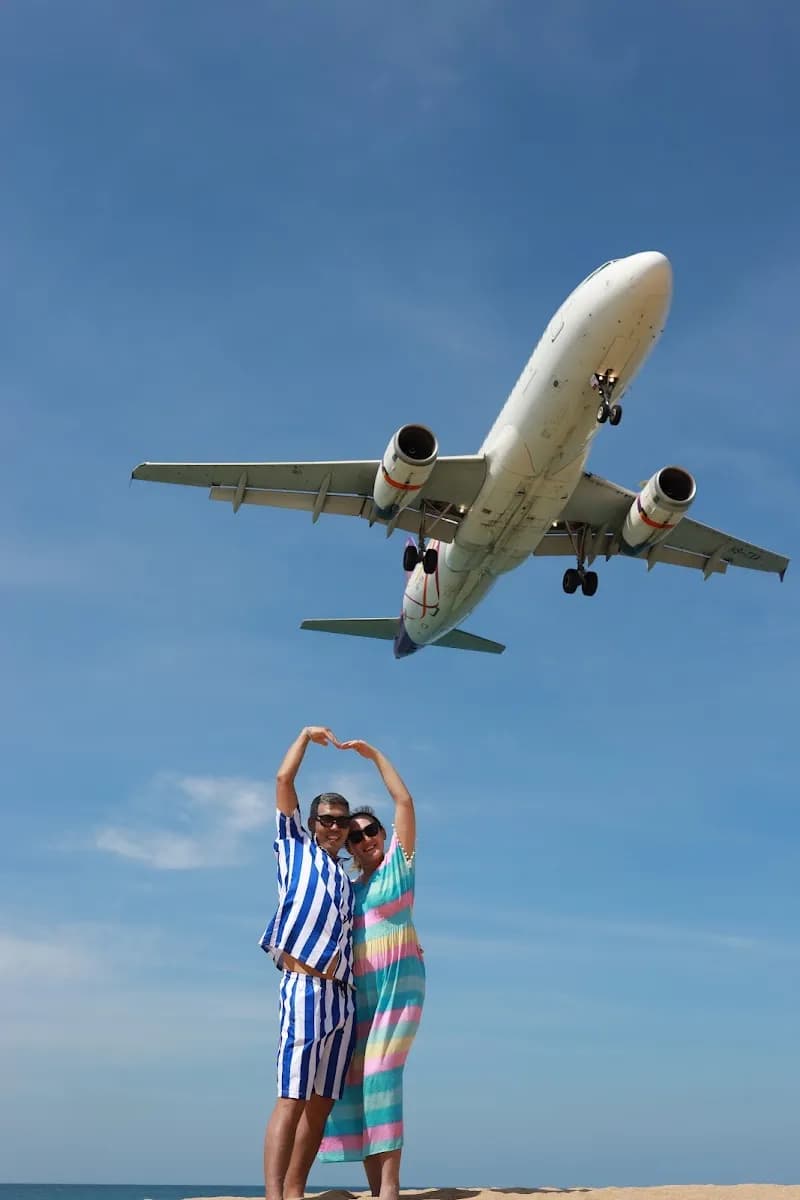View of Mai Khao Beach Flight Viewing Point in Phuket City, Phuket