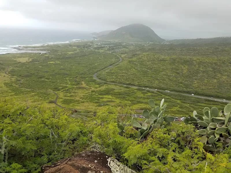 View of Makapuʻu Point Lighthouse Trail in Oahu, HI