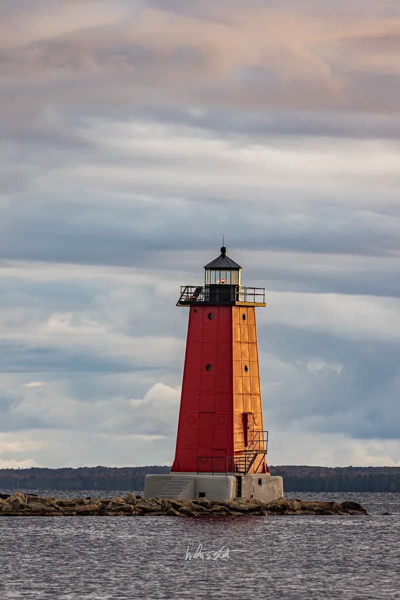 Manistique East Breakwater Lighthouse historical landmark in Manistique, MI