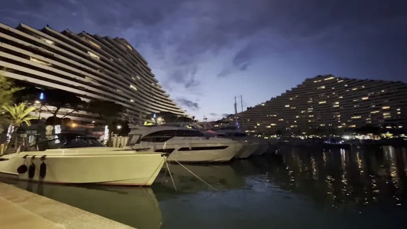 View of Marina Baie des Anges in Villeneuve-Loubet, PACA