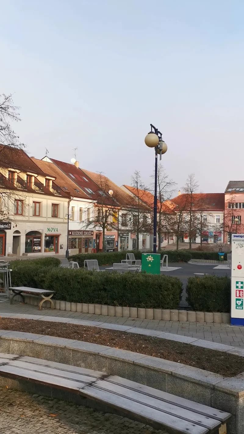 View of Masarykovo Náměstí in Benešov, CZ