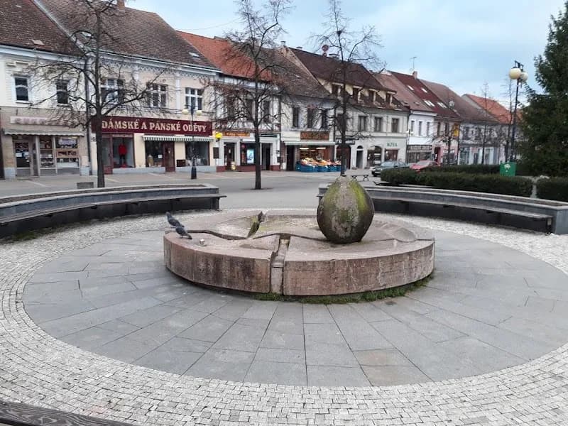 View of Masarykovo Náměstí in Benešov, CZ