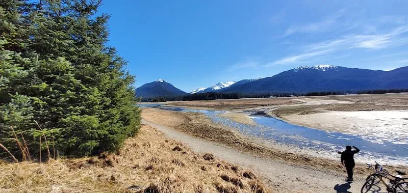 View of Mendenhall Refuge Trail in Juneau, AK