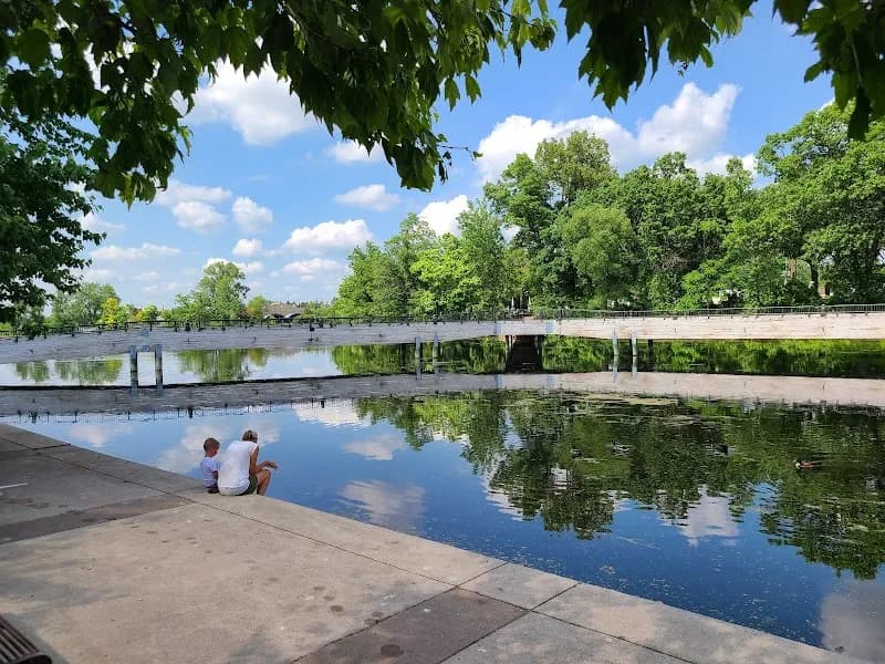 View of Mill Pond Park in Brighton, MI