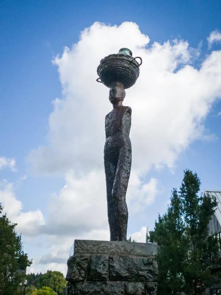 View of Millennium Plaza Park in Lake Oswego, OR