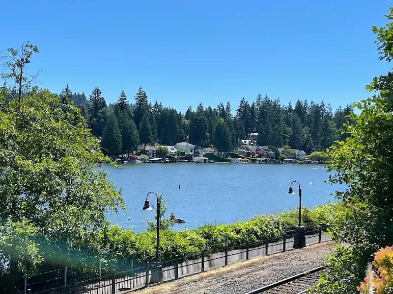 View of Millennium Plaza Park in Lake Oswego, OR
