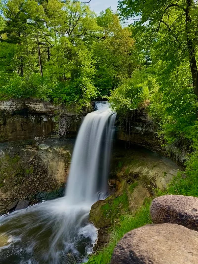 Minnehaha Falls natural feature in Minneapolis, MN