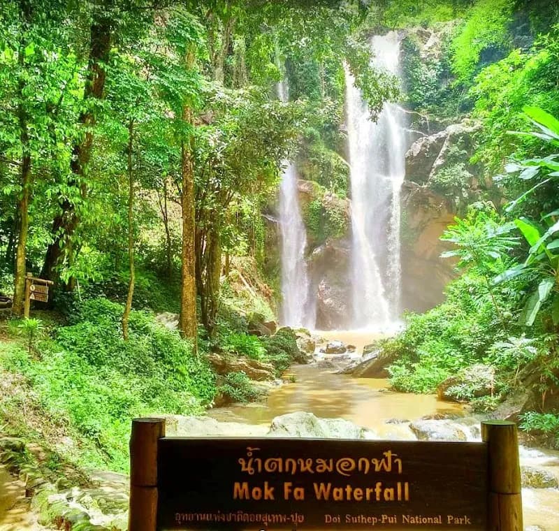 Mok Fa Waterfall tourist attraction in Chiang Dao, CM