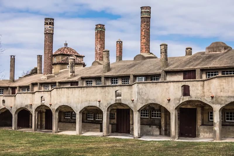 View of Moravian Pottery & Tile Works Museum in Doylestown, PA