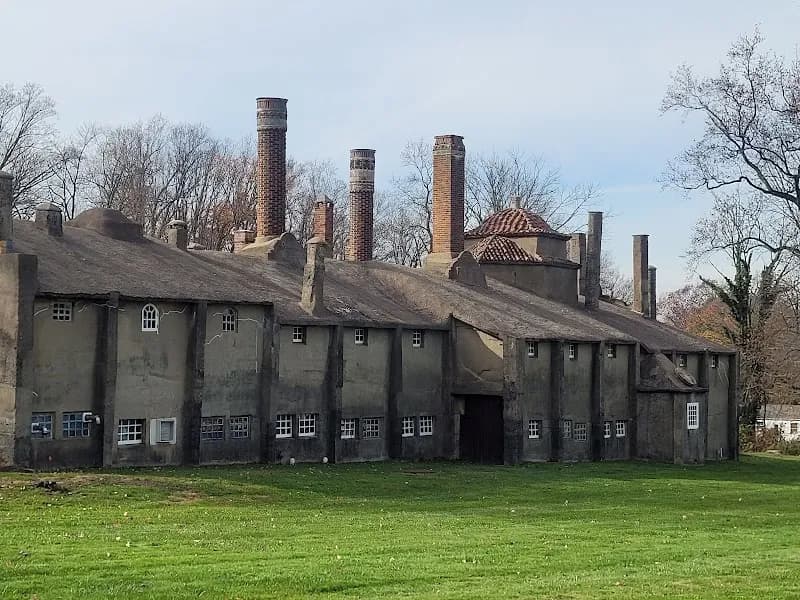 View of Moravian Pottery & Tile Works Museum in Doylestown, PA