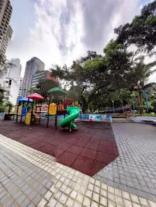 View of Morrison Hill Road Playground in Sheung Wan, HK
