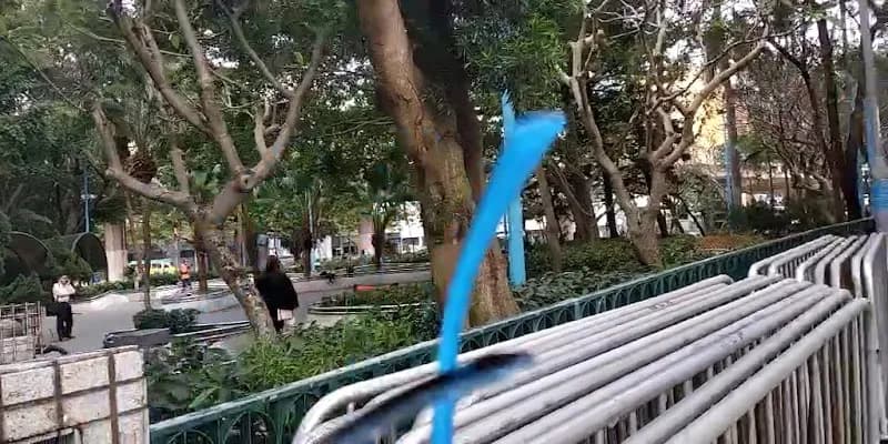 View of Morrison Hill Road Playground in Sheung Wan, HK