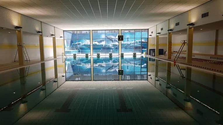 View of Municipal pool 't Zeepaardje in Vilvoorde, VBR