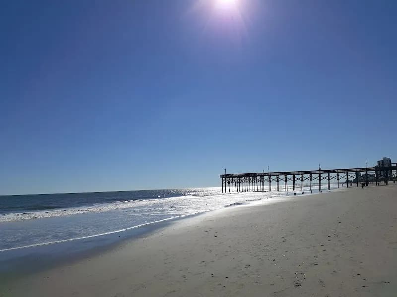 View of Myrtle Beach Boardwalk and Promenade in Myrtle Beach, SC