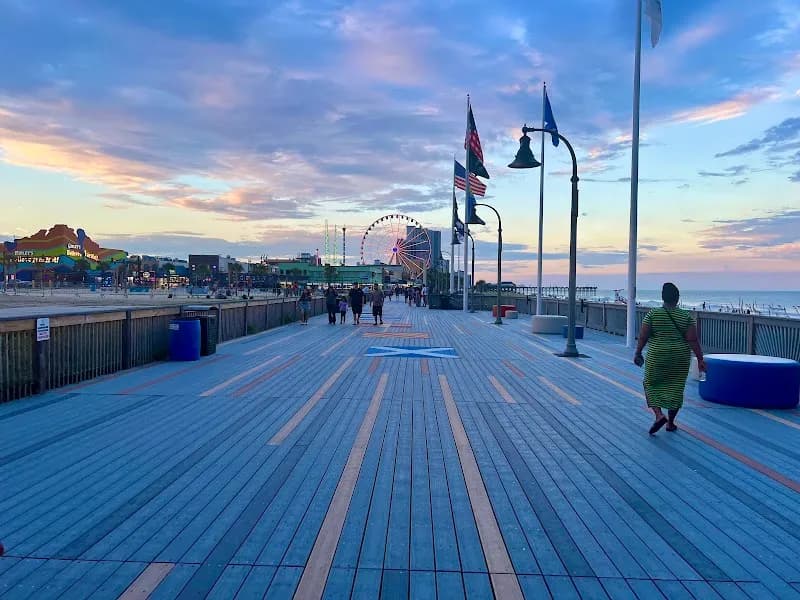 View of Myrtle Beach Boardwalk and Promenade in Myrtle Beach, SC