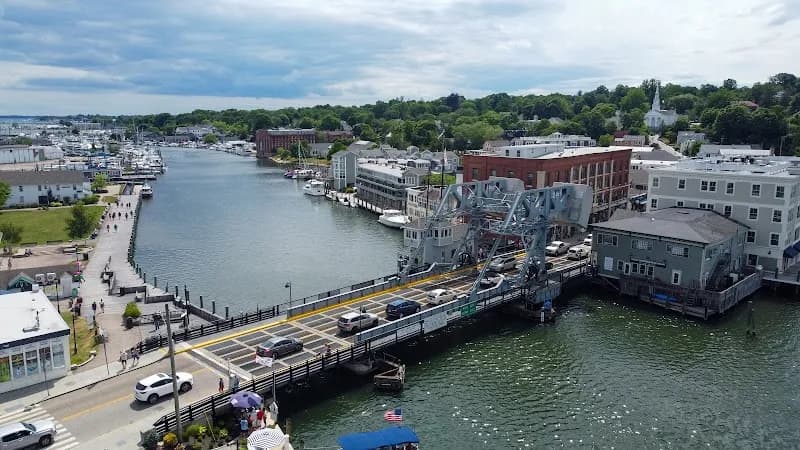 View of Mystic River Bascule Bridge in Mystic, CT