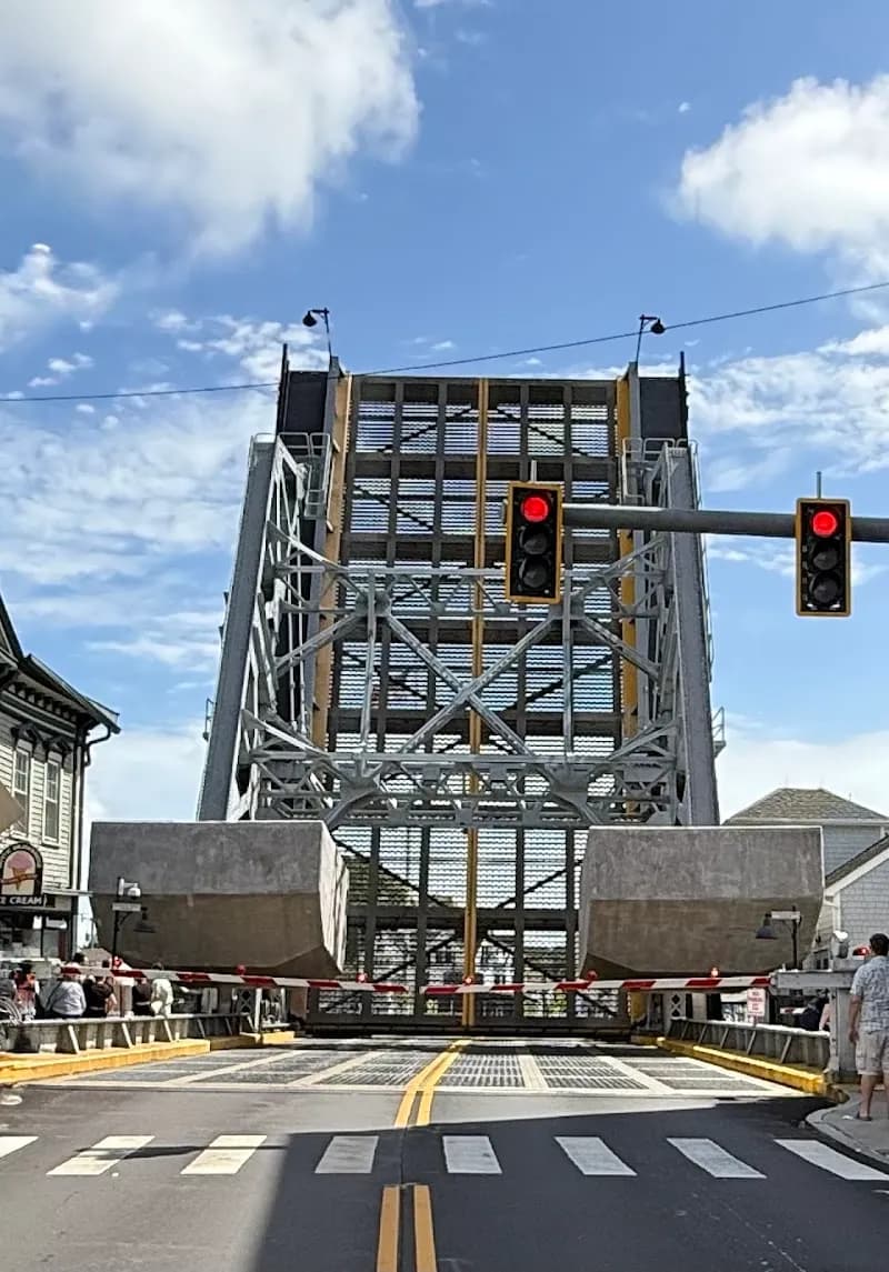 View of Mystic River Bascule Bridge in Mystic, CT