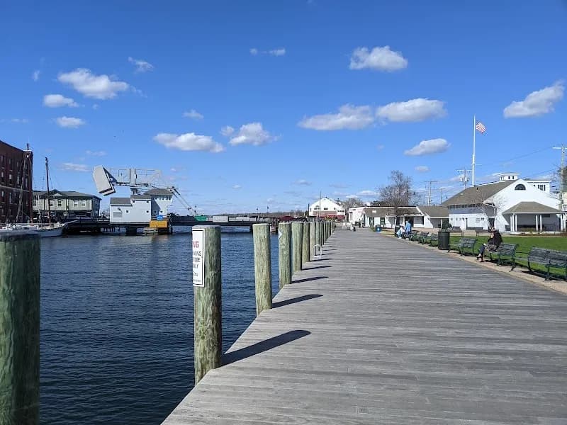 View of Mystic River Park in Mystic, CT