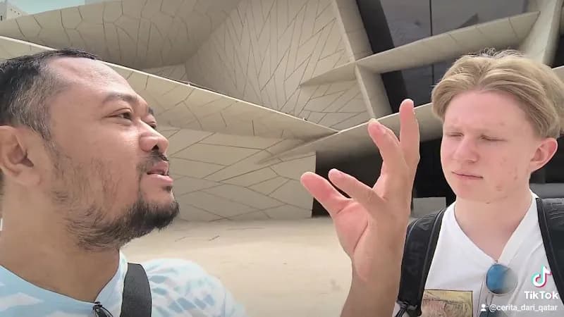 View of National Museum of Qatar in Doha, DOH