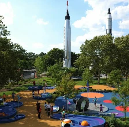 View of New York Hall of Science in Queens, NY