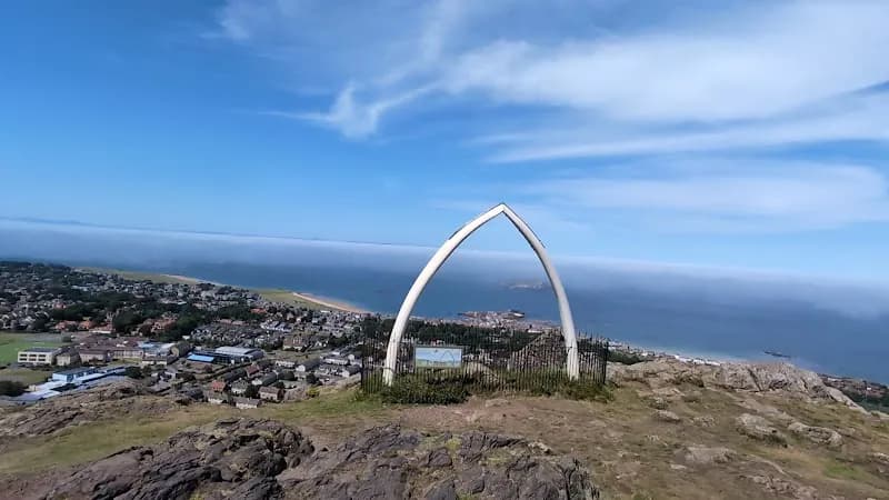View of North Berwick Law Nature Reserve in Gullane, Scotland