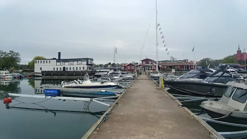 View of Nynäshamns Gästhamn med turistinformation in Nynäshamn, Stockholm
