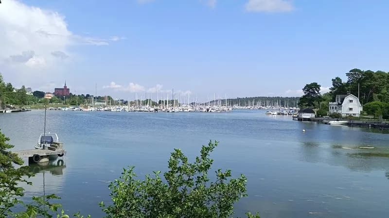 View of Nynäshamns Gästhamn med turistinformation in Nynäshamn, Stockholm