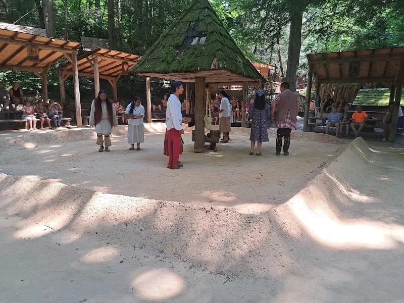 View of Oconaluftee Indian Village in Cherokee, NC