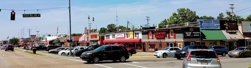 View of Old Mill Avenue in Pigeon Forge, TN