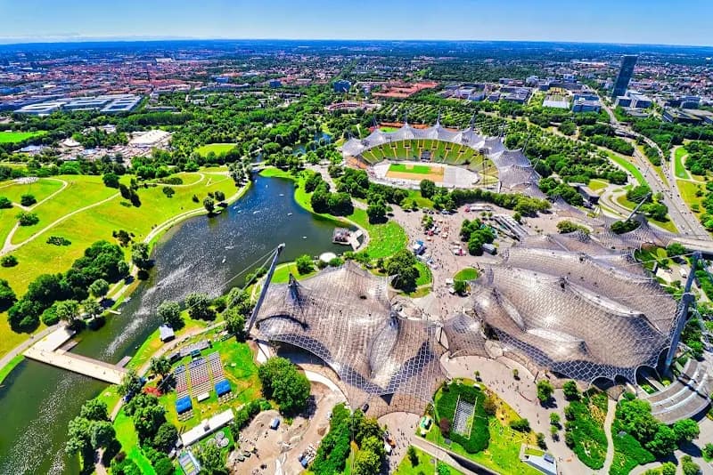 View of Olympiapark München in Munich, BY