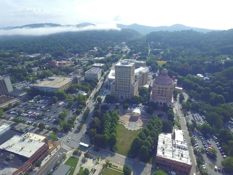 View of Pack Square Park in Asheville, NC