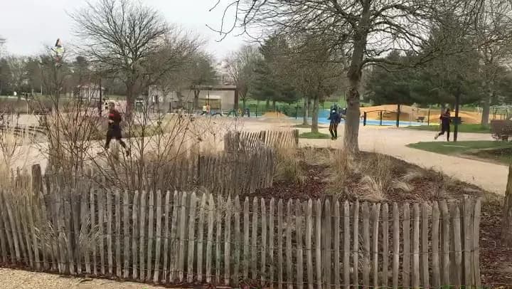 View of Parc André Malraux in Nanterre, IDF