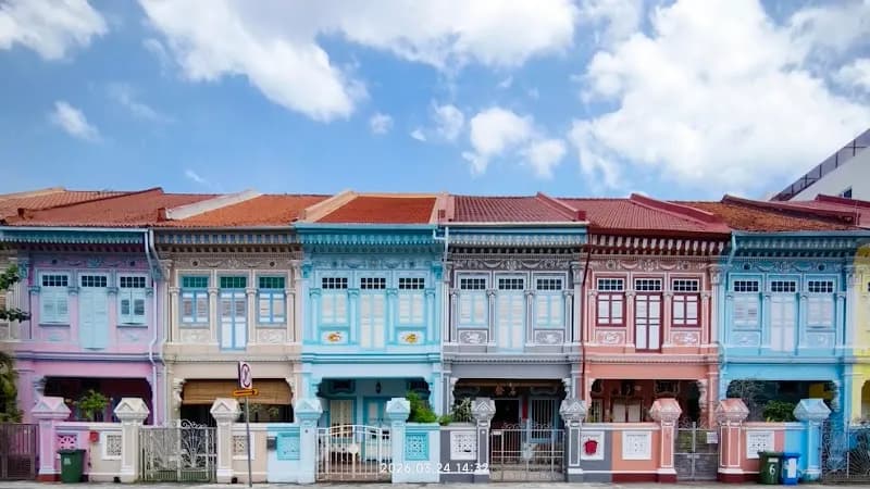 View of Peranakan Houses in Marine Parade, SG