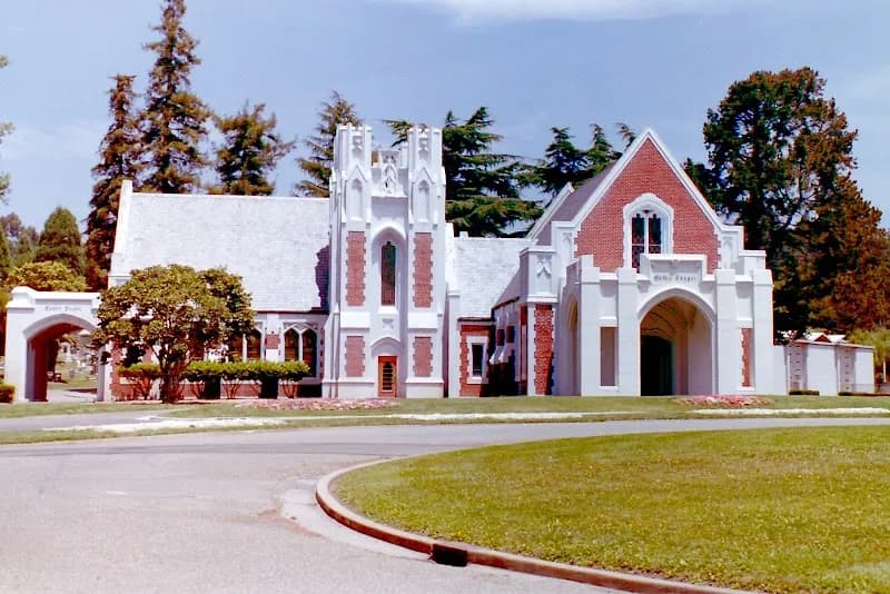 View of Piedmont Funeral Services and Mountain View Cemetery in Oakland, CA