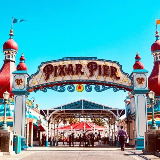 View of Pixar Pier in Stockton, CA