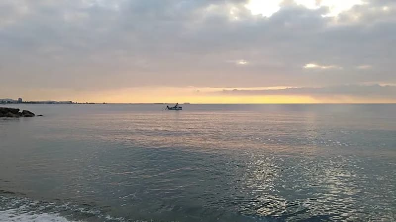 View of Plage des Galets in Cagnes-sur-Mer, PACA