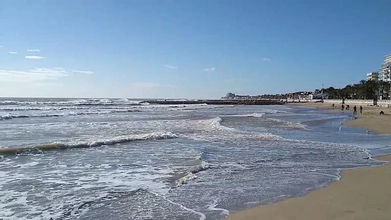 View of Platja de la Fragata in Sitges, CT