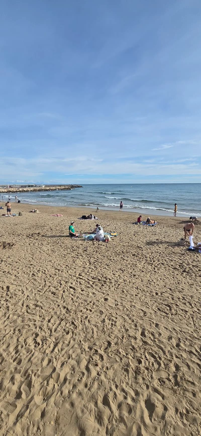 View of Platja de la Fragata in Sitges, CT