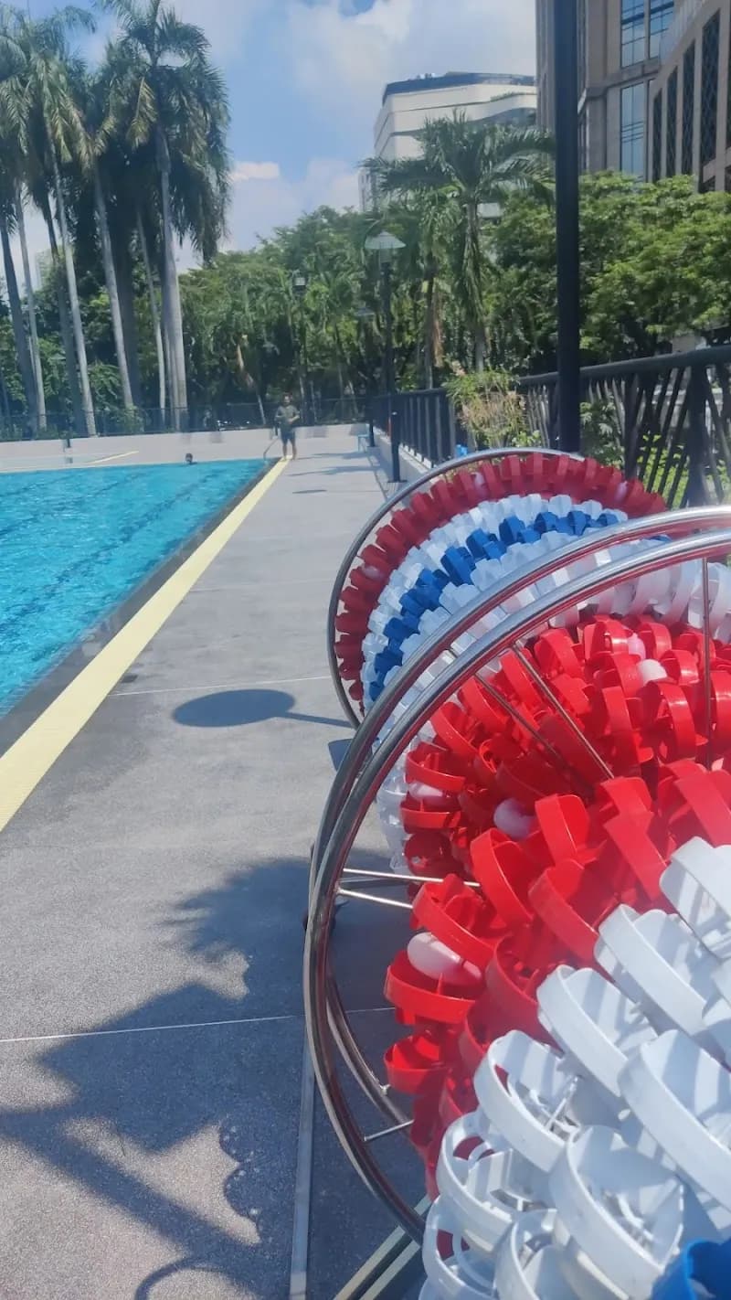 View of Public Swimming Pool Khlong Toei Youth Center in Khlong Toei, BKK
