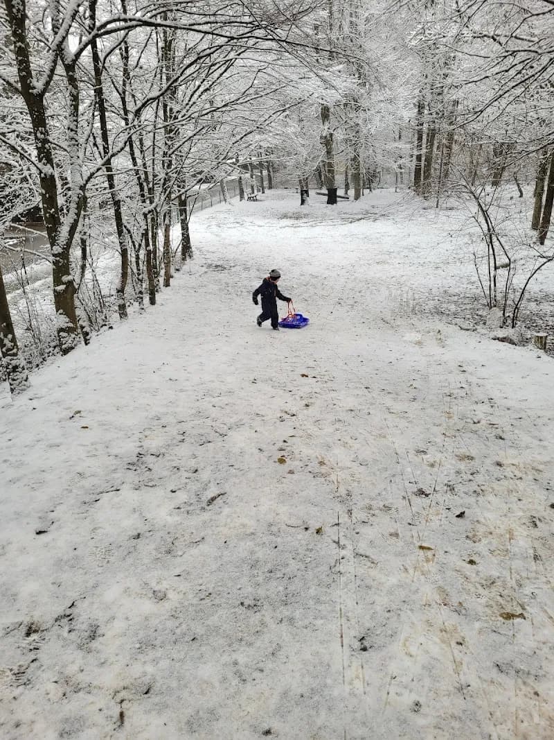 View of Pullach Town Playground at Dorfplatz in Pullach im Isartal, BY