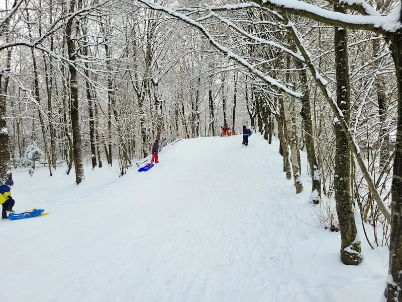 View of Pullach Town Playground at Dorfplatz in Pullach im Isartal, BY