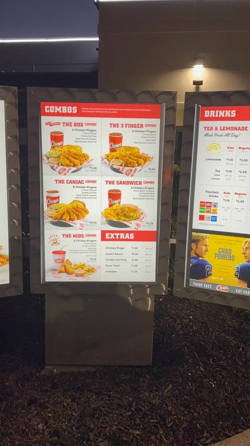 View of Raising Cane's Chicken Fingers in Prairieville, LA