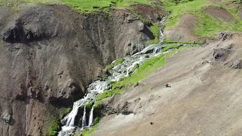 View of Reykjadalur Hot Spring Thermal River in Hveragerði, CR