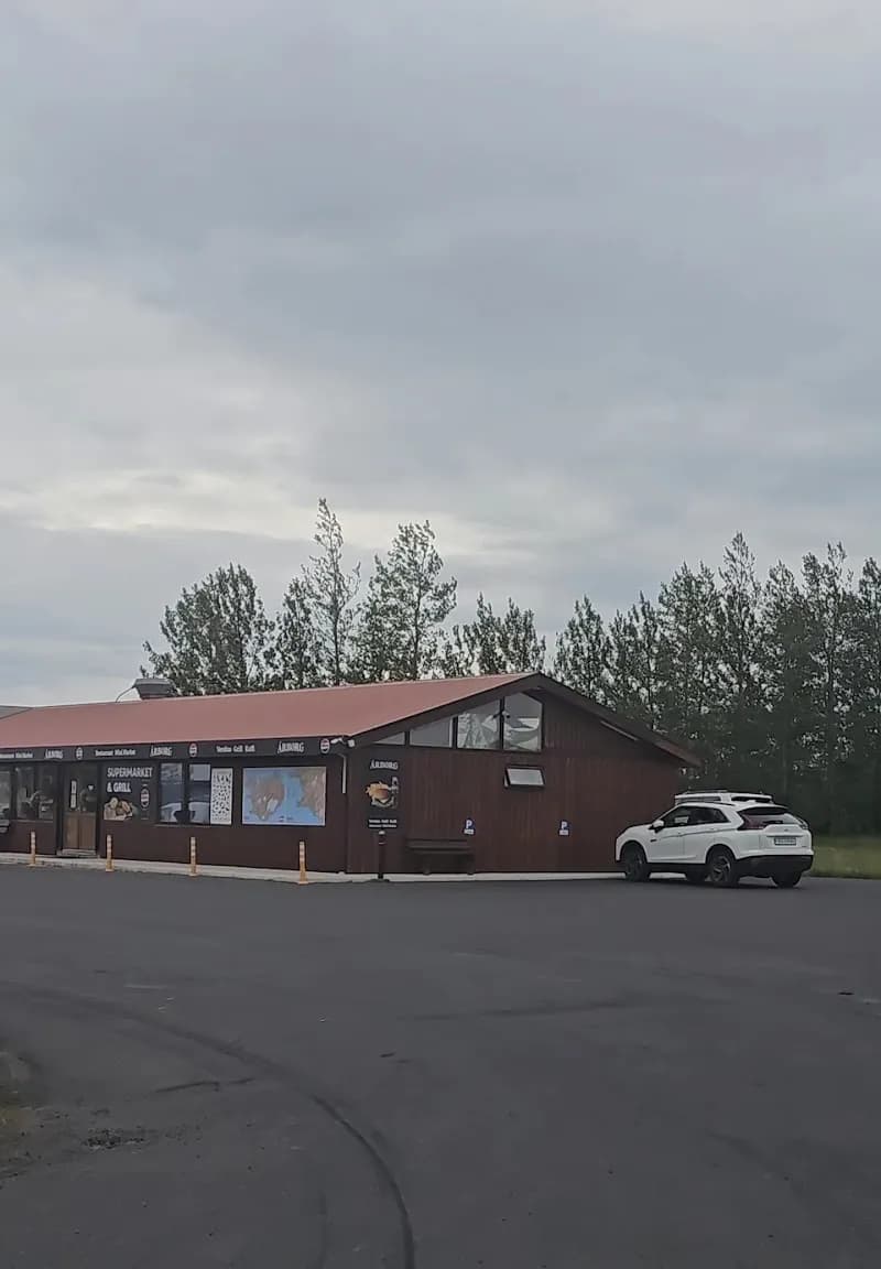 View of Árnes Ice Cream Shop in Árneshreppur, CR