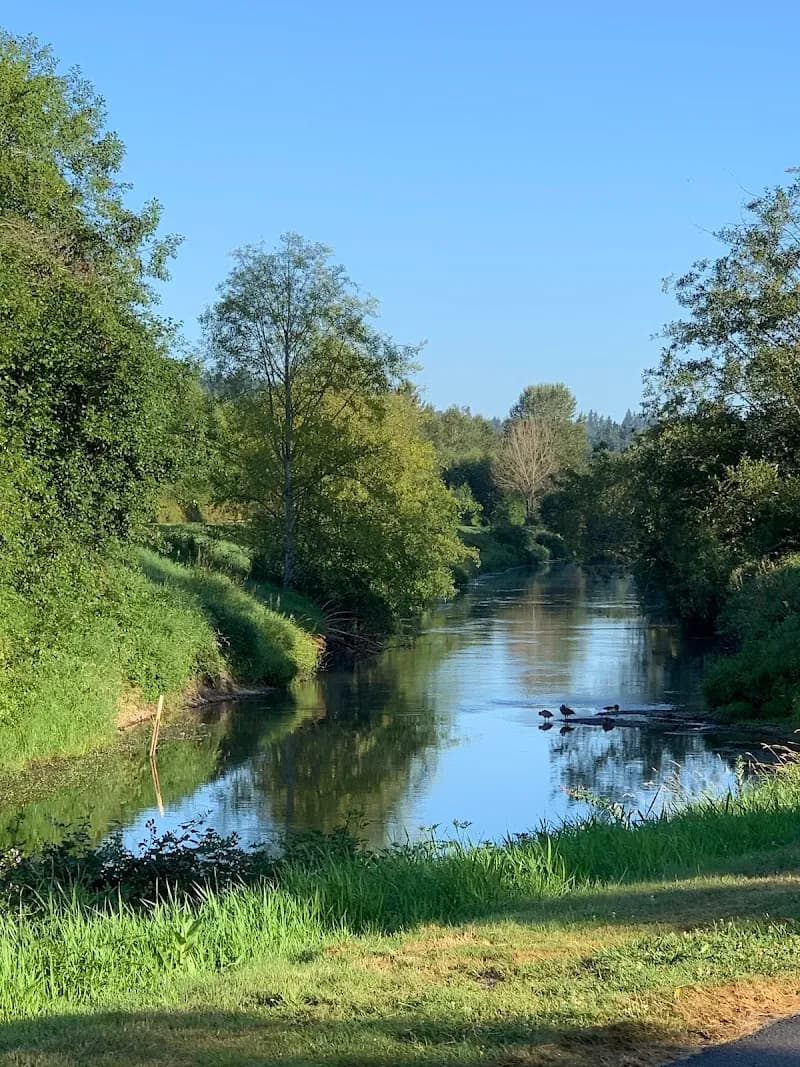 View of Sammamish River Trail in Woodinville, WA