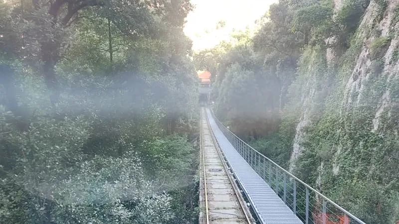 View of Sant Joan Funicular Lower Station in Montserrat, CT