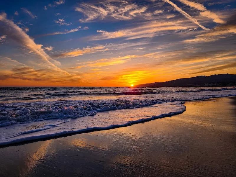 View of Santa Monica State Beach in Los Angeles, CA