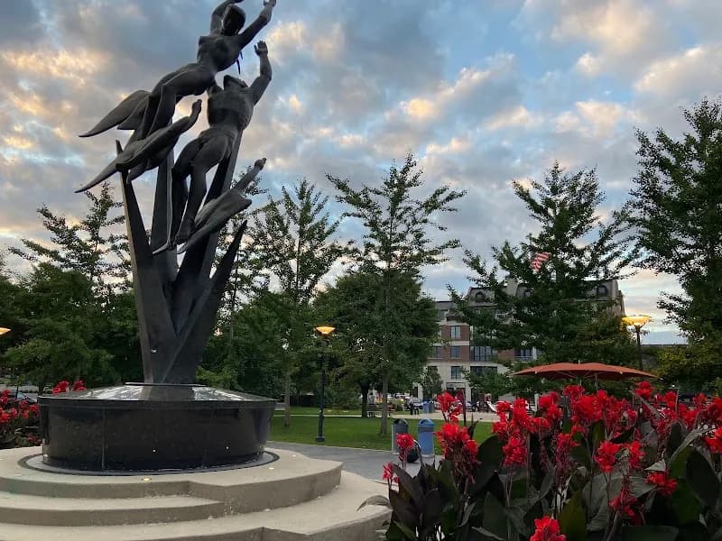 View of Shain Park in Birmingham, MI