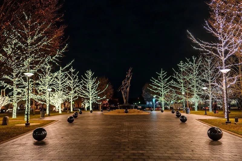 View of Shain Park in Birmingham, MI